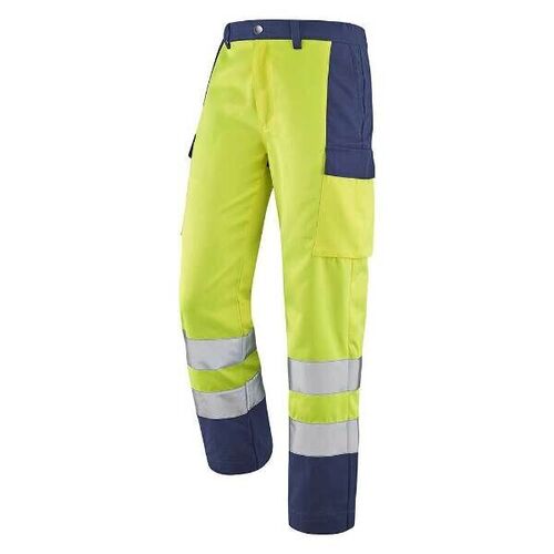 PANT HV JAUNE/MARINE